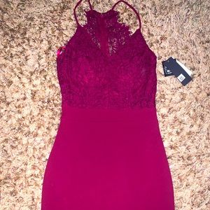 NEW with tags - Maroon eyelash lace cocktail bodycon dress